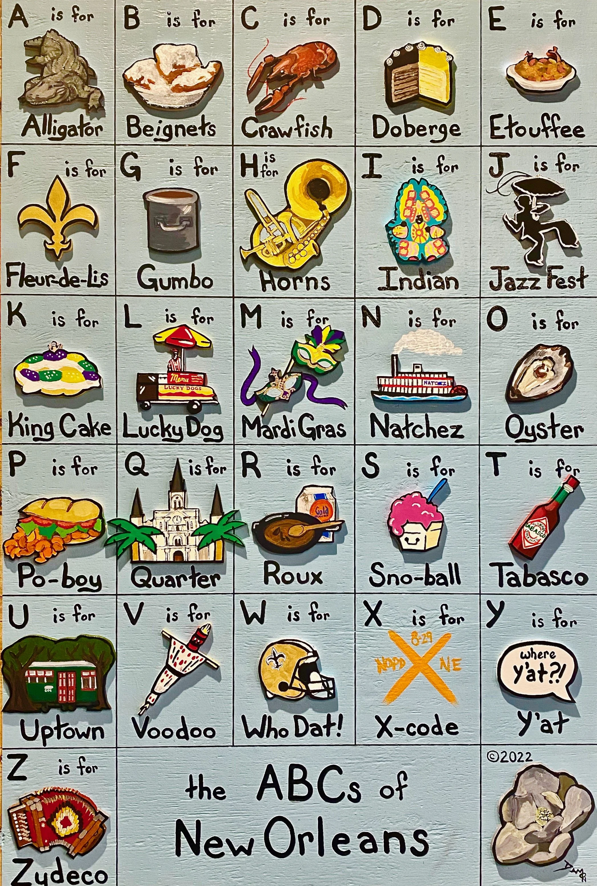 Alphabet of New Orleans Original 28x40